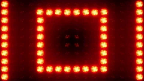 Blinking red lights square shape animation Video stock 252321217