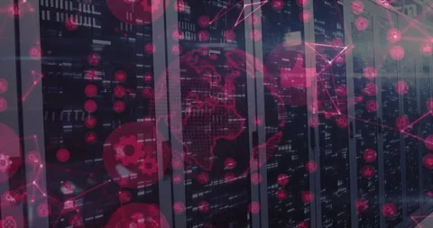 Blinking server rack LEDs red particles ... | Stock Video | Pond5