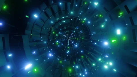 Blinking space tunnel lights 3d illustration dj loop Stock Footage 298138864