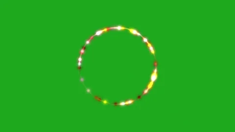 Blinking stars in circular shape with green screen background Stock Footage 285580984