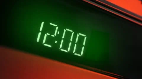 Blinking time display Video stock 12095783