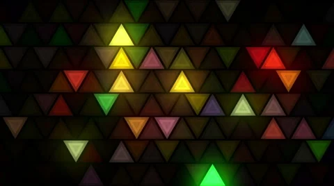 Blinking triangles LEDs wall Stock Footage 65229956