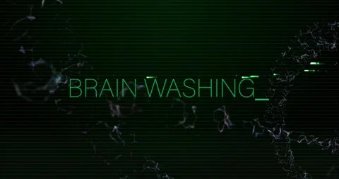 Blinking underscore causing glitch, revealing BRAIN WASHING while threads Vídeos de archivo 328229329