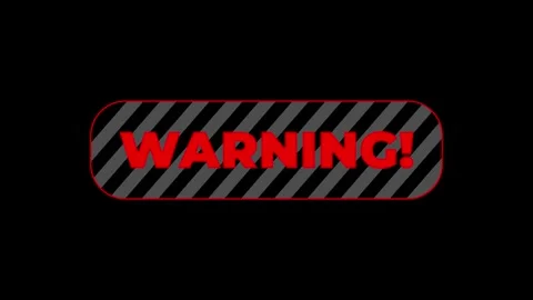 Blinking Warning Alert word on Black Screen. Red Warning Text Sign Old Monitor Stock Footage 260357662