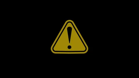 Blinking Warning Sign Animation, Danger Warning Icon Flash Effect Black bac.. Video stock 310797294