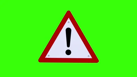 Blinking warning sign with exclamation mark in white triangle Stock Footage 313832889