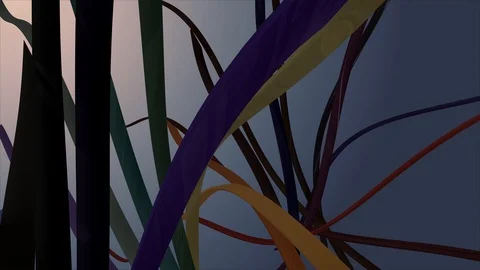 Blinking waving glossy stripes fabric abstract lines gentle flow seamless loop Stock Footage 106364609