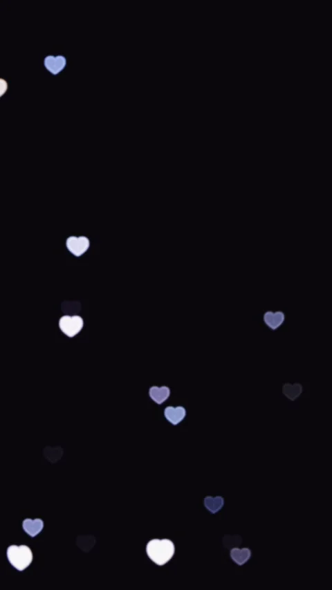 Blinking White Hearts Vertical Animation 4K Overlay Black Background Stock-Footage 289914355