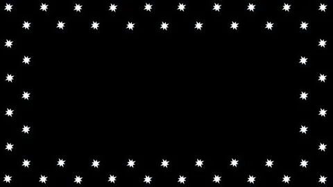 Blinking White Star Frame Overlay Motion Graphic Border Loop Stock Footage 327755807