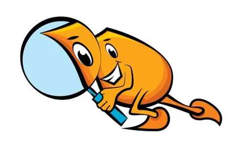 Blinky with magnifying glass Stock Illustration