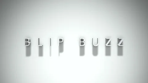 Blip buzz 3D title animation with shadows on a white background Stock Footage 297569412