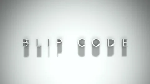 Blip code 3D title animation with shadows on a white background Stock Footage 297569400