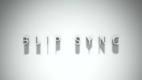 Blip sync 3D title animation with shadows on a white background Video stock 297569386