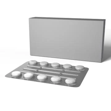 Blister and box Stock Photos