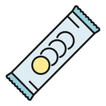 Blister pack containing round medication pills or tablets Stock Illustration