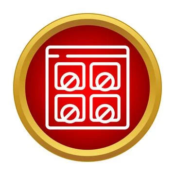Blister pack icon showing prohibited medication pills Illustrazione stock