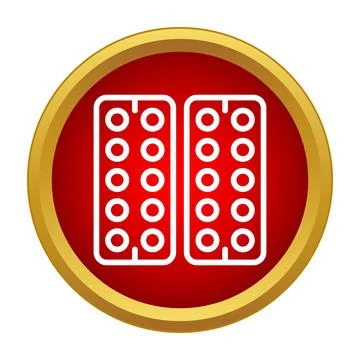 Blister pack icon symbolizing pharmaceutical medication and healthcare Stock Illustration