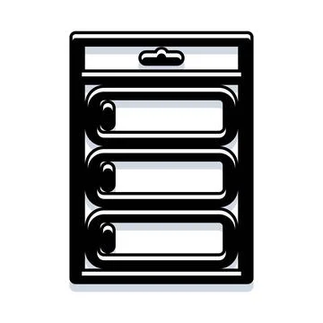 Blister pack packaging for three items product display イラスト素材