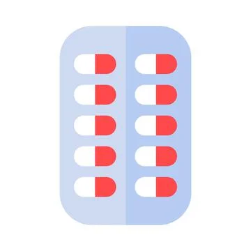 Blister Pack With Pills Icon Rectangular Plate Stock Illustration