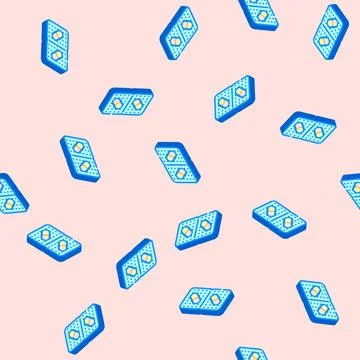Blister pack plastic package isometric icon seamless pattern 스톡 일러스트