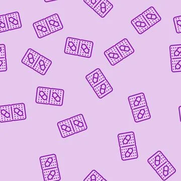 Blister pack plastic package line vector seamless pattern Stock Illustration