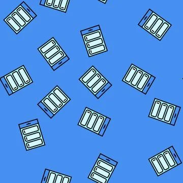 Blister pack plastic package vector seamless pattern Illustrazione stock