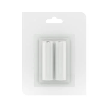 Blister pack of two batteries, 3D illustration. Stock Photos