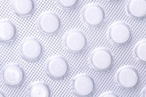 A blister pack unit-dose packaging for pharmaceutical white tablets Stock Photos