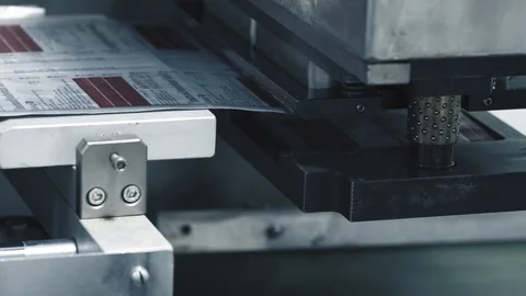 Blister Packaging Machine, blister packaging of tablets in factory Stock Footage