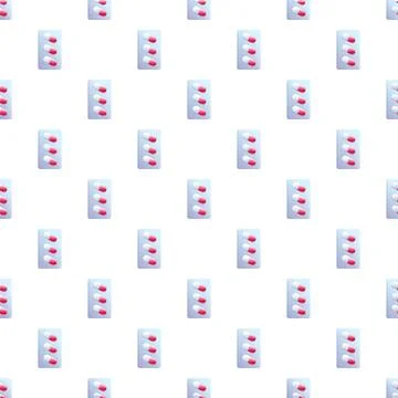 Blister packs with pills seamless pattern background Illustrazione stock