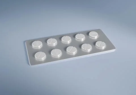 Blister with pills isolated on light background Stock Illustration
