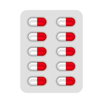 Blister with Pills. Vector Illustration