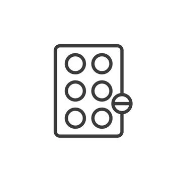 Blisters pack, icon in line design. Blisters, pack, packaging, pills, medicine 스톡 일러스트