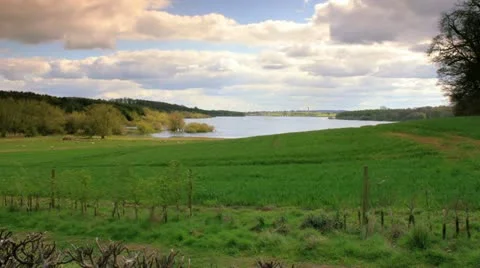 Blithfield Reservoir daytime Stock Footage 20036543