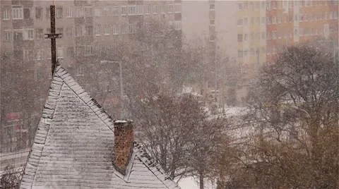 Blizzard 08 town Stock Footage 10743485