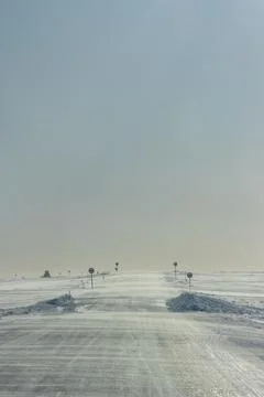 Blizzard accompanied by ground wind. Natirvik (blowing snows) Stock Photos