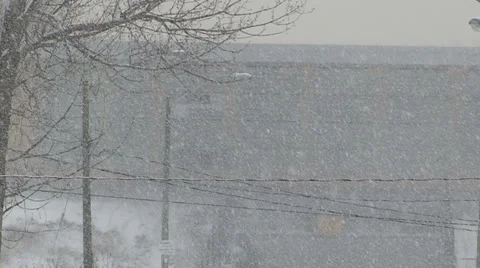 Blizzard and snow storm scenes from Canadian cold winter in Ontario Stock Footage 48829050