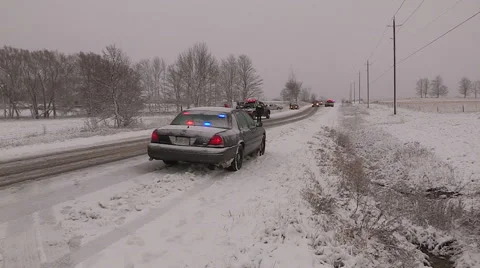 Blizzard and snow storm scenes from Canadian cold winter in Ontario Stock Footage 48831225