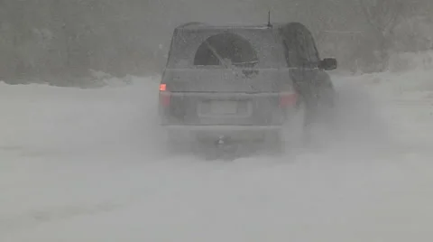 Blizzard and snow storm scenes from Canadian cold winter in Ontario Stock Footage 48846111