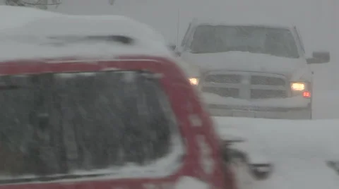 Blizzard and snow storm scenes from Canadian cold winter in Ontario Stock Footage 48846362