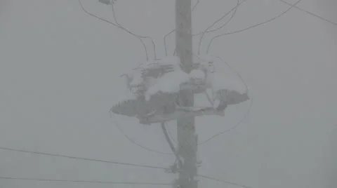 Blizzard and snow storm scenes from Canadian cold winter in Ontario Stock Footage 48846570