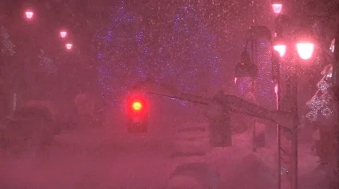 Blizzard and snow storm scenes from Canadian cold winter in Ontario Stock Footage 48846959
