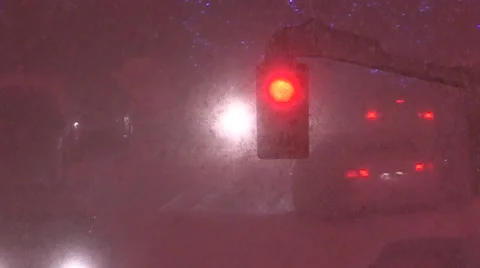 Blizzard and snow storm scenes from Canadian cold winter in Ontario Stock Footage 48846995