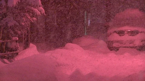 Blizzard and snow storm scenes from Canadian cold winter in Ontario Stock Footage 48847015