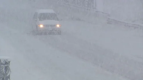 Blizzard and snow storm scenes from Canadian cold winter in Ontario Stock Footage 48847279
