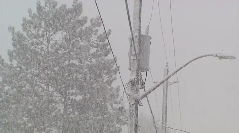 Blizzard and snow storm scenes from Canadian cold winter in Ontario Stock Footage 48847580