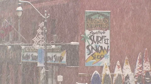 Blizzard and snow storm scenes from Canadian cold winter in Ontario Stock Footage 48848088