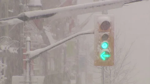 Blizzard and snow storm scenes from Canadian cold winter in Ontario Stock Footage 48848217