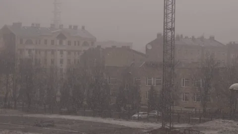 Blizzard and snowfall. 4K UHD Vídeo Stock 72790069