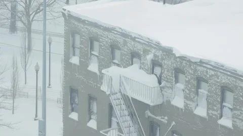 Blizzard in the Boston Stock Footage 345392453